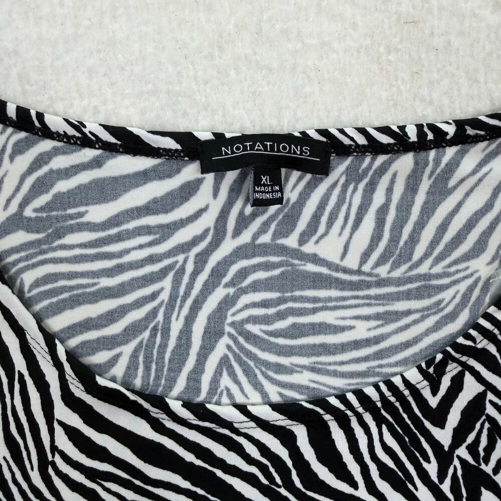VTG NWT Notions 90s Zebra Chic Print Stretchy Top Size XL - Picture 3 of 7